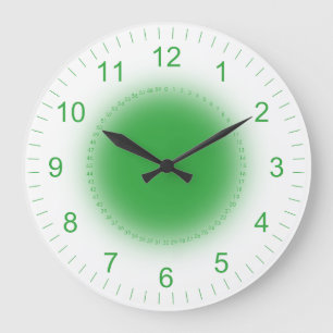 Groen gloeien op wit grote klok