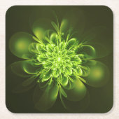 Groen gloeiend gloeiend kartonnen onderzetters (Voorkant)