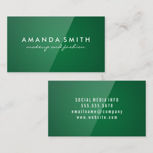 Groen gloss visitekaartje (Voorkant / Achterkant)