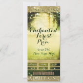 Groen Glow Forest & Lights Prom VIP Party Ticket Kaart (Voorkant)