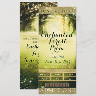 Groen Glow Forest & Lights Prom VIP Party Ticket Kaart