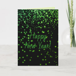 Groen Glow GELUKKIG NIEUWJAAR Persoonlijke kaart