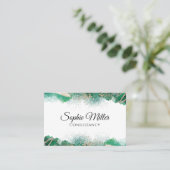 Groen Gold Abstract - Aangepast modern Visitekaartje (Staand voorkant)