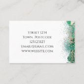 Groen Gold Abstract - Aangepast modern Visitekaartje (Achterkant)