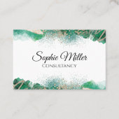 Groen Gold Abstract - Aangepast modern Visitekaartje (Voorkant)