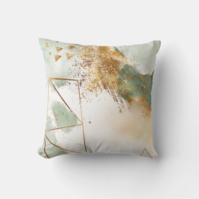 Groen Gold Abstract design elegant Kussen (Voorkant)