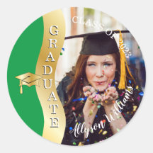 Groen | Gold Afstuderen Wave Afstudeerder Pet Foto