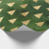 GROEN GOLD CHRISTMAS TREE 2 WRAPPINGPAPIER CADEAUPAPIER (Hoek)