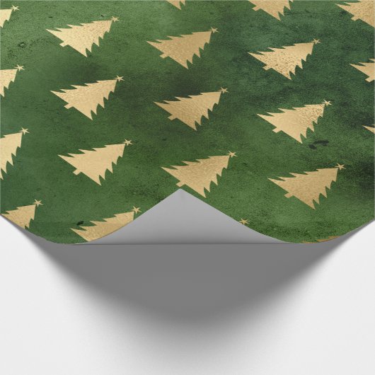 GROEN GOLD CHRISTMAS TREE 2 WRAPPINGPAPIER CADEAUPAPIER (Hoek)