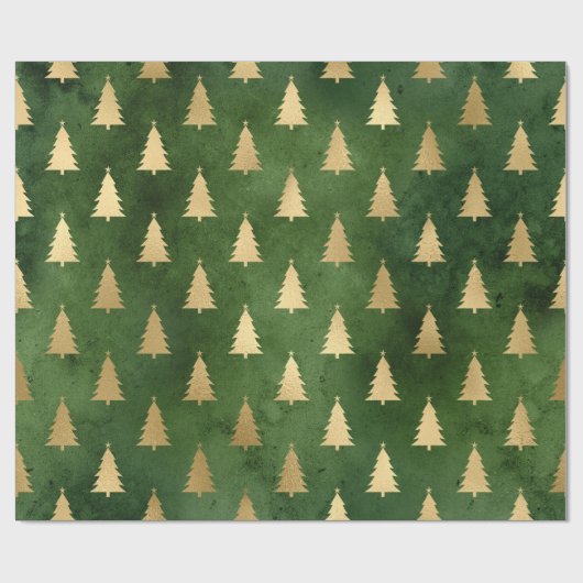 GROEN GOLD CHRISTMAS TREE 2 WRAPPINGPAPIER CADEAUPAPIER (Vlak)