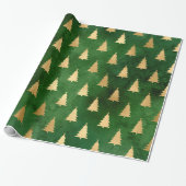 GROEN GOLD CHRISTMAS TREE 2 WRAPPINGPAPIER CADEAUPAPIER (Uitgerold)