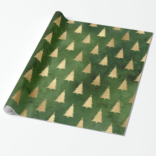 GROEN GOLD CHRISTMAS TREE 2 WRAPPINGPAPIER CADEAUPAPIER (Uitgerold)