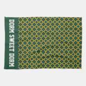 Groen Gold College Team Cool Fun Dorm School Theedoek (Horizontaal)