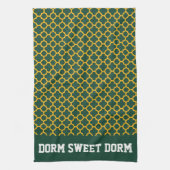 Groen Gold College Team Cool Fun Dorm School Theedoek (Verticaal)