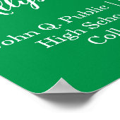 Groen | Gold Congrats Afstuderen Wave Photo Poster (Hoek)