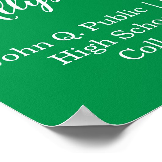 Groen | Gold Congrats Afstuderen Wave Photo Poster (Hoek)