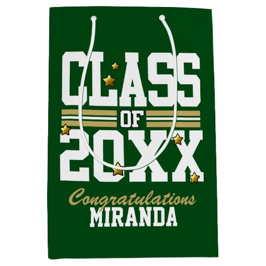 Groen|Gold-dockingklasse Jaar Medium Cadeauzakje (Voorkant)