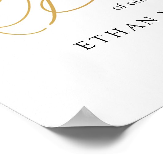 Groen Gold Foliage Cross Welcome Baptisme Poster (Hoek)