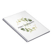 GROEN GOLD FOLIAGE WATERVERF WREATH MONOGRAM NOTITIEBOEK (Rechterzijde)
