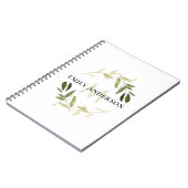 GROEN GOLD FOLIAGE WATERVERF WREATH MONOGRAM NOTITIEBOEK (Linkerzijde)