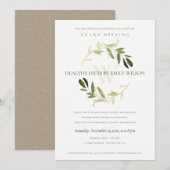 GROEN GOLD FOLIAGE WREATH GRAND OPENEN INVITE BEDANKKAART (Voorkant / Achterkant)