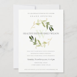 GROEN GOLD FOLIAGE WREATH GRAND OPENEN INVITE BEDANKKAART
