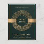 GROEN GOLD  MANDALA GRAND OPENEN INVITE BRIEFKAART (Voorkant)
