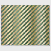 Groen Gold Stripes kerstpapier Cadeaupapier (Vlak)