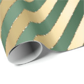 Groen Gold Stripes kerstpapier Cadeaupapier (Rol Hoek)