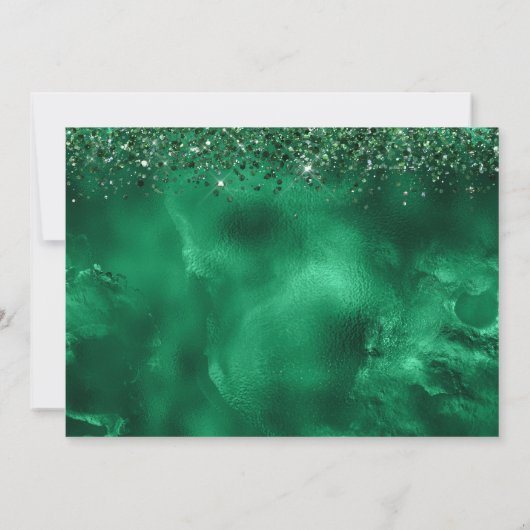 Groen & Gold Sweet 16 Girl Birthday Invitation Kaart (Achterkant)