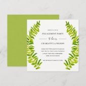 GROEN GOLD WATERVERF FERN FOLIAGE VERLOVING KAART (Voorkant / Achterkant)