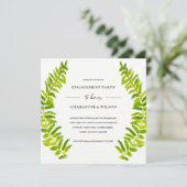 GROEN GOLD WATERVERF FERN FOLIAGE VERLOVING KAART (Staand voorkant)