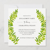 GROEN GOLD WATERVERF FERN FOLIAGE VERLOVING KAART (Voorkant)