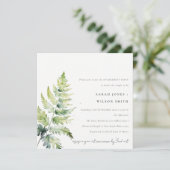 GROEN GOLD WATERVERF FERN FOLIAGE VERLOVING KAART (Staand voorkant)