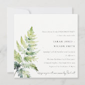 GROEN GOLD WATERVERF FERN FOLIAGE VERLOVING KAART (Voorkant)