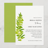 GROEN GOLD WATERVERF FERN FOLIAGE VRIJGEZELLENFEES KAART (Voorkant / Achterkant)