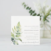 GROEN GOLD WATERVERF FERN FOLIAGE VRIJGEZELLENFEES KAART (Staand voorkant)