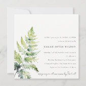 GROEN GOLD WATERVERF FERN FOLIAGE VRIJGEZELLENFEES KAART (Voorkant)