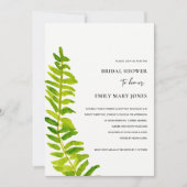 GROEN GOLD WATERVERF FERN FOLIAGE VRIJGEZELLENFEES KAART (Voorkant)