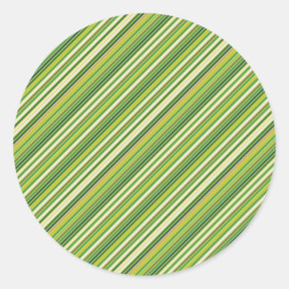 Groen Gold White Diagonal Stripe Ronde Sticker