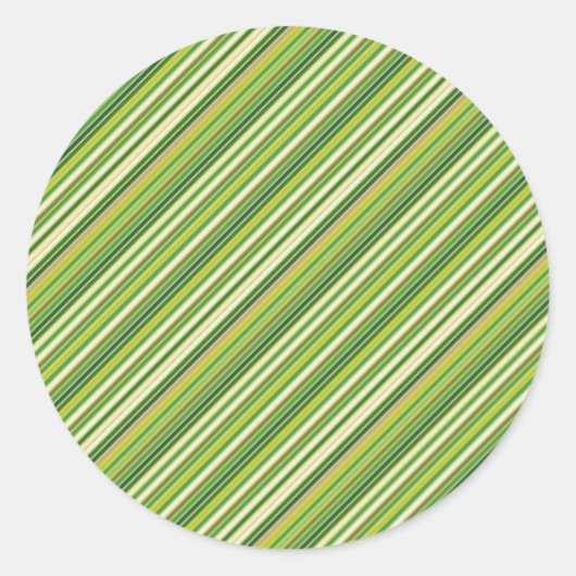 Groen Gold White Diagonal Stripe Ronde Sticker (Voorkant)