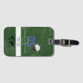 groen Golfer travel-label met golfnaam Bagagelabel (Voorkant (horizontaal))