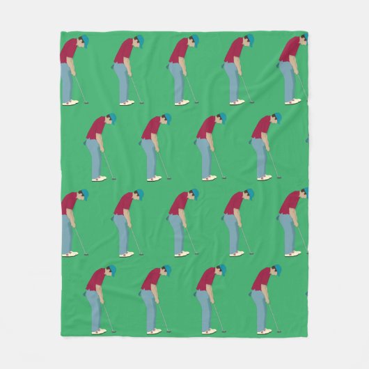 Groen Golfontwerp, knelpen Fleece Deken (Voorkant)