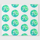 Groen golfpatroon cadeaupapier (Vlak)