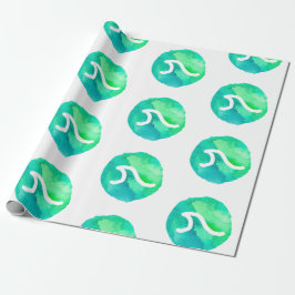 Groen golfpatroon cadeaupapier