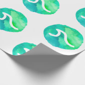 Groen golfpatroon cadeaupapier (Hoek)