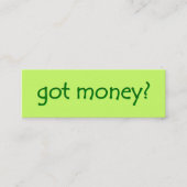 Groen Got Money? Mini Visitekaartje (Voorkant)