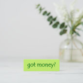 Groen Got Money? Mini Visitekaartje (Staand voorkant)