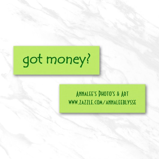 Groen Got Money? Mini Visitekaartje