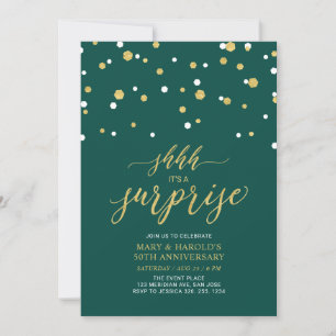 Groen & Goud 50ste Verrassings Huwelijksjubileum Kaart